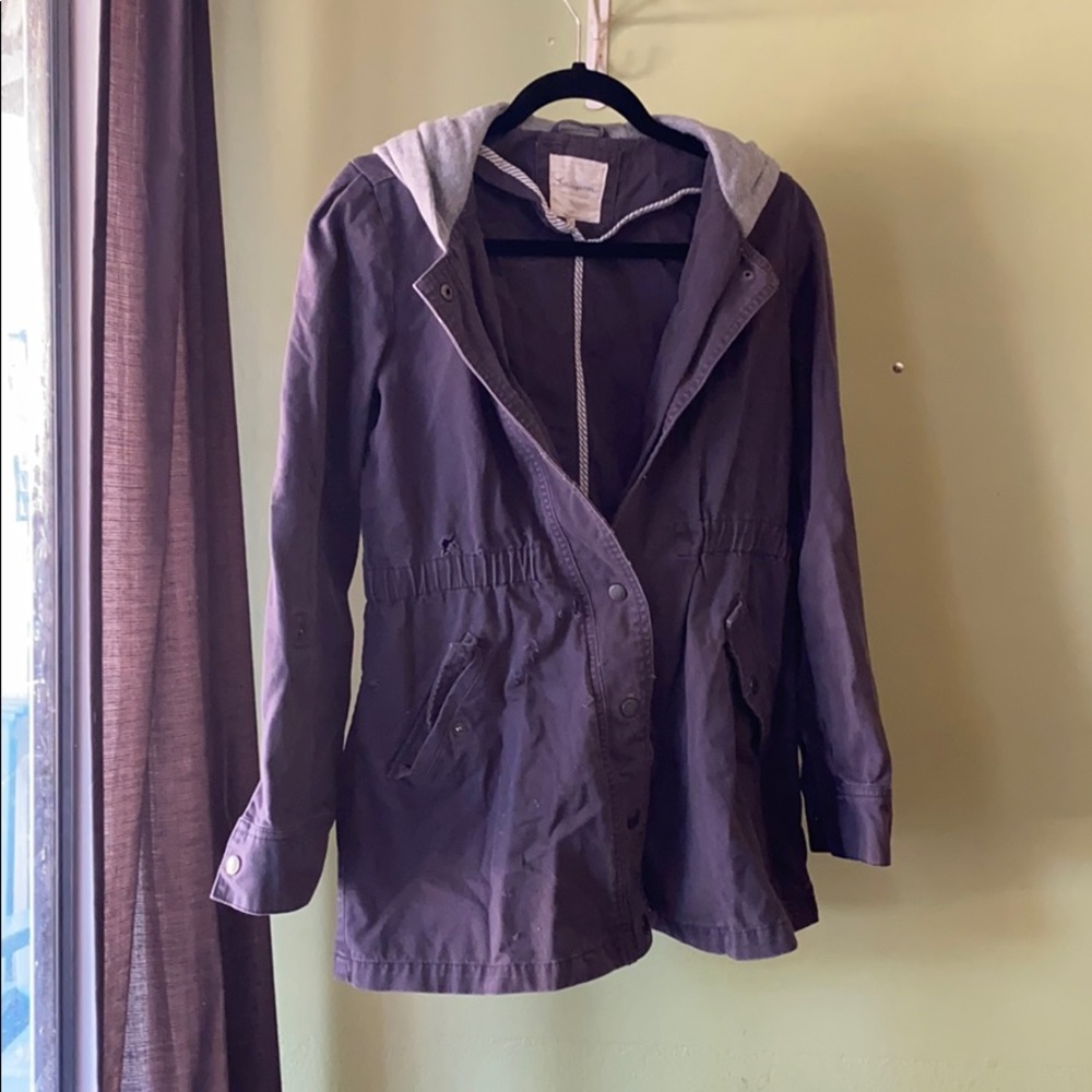 Fitter waist denim jacket with hood